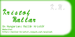 kristof mallar business card